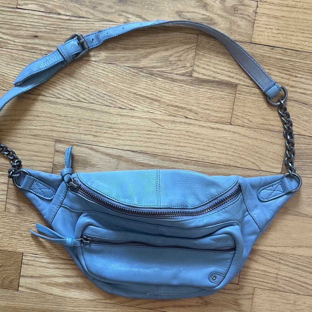 Free people - Light Blue Leather Waist Bag - Casual Crossbody Fanny Pack